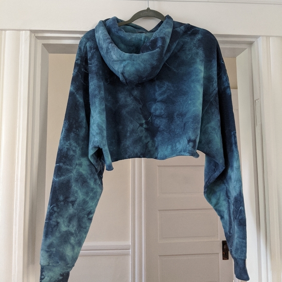 Cropped sweatshirt blue tie dye - Picture 3 of 3